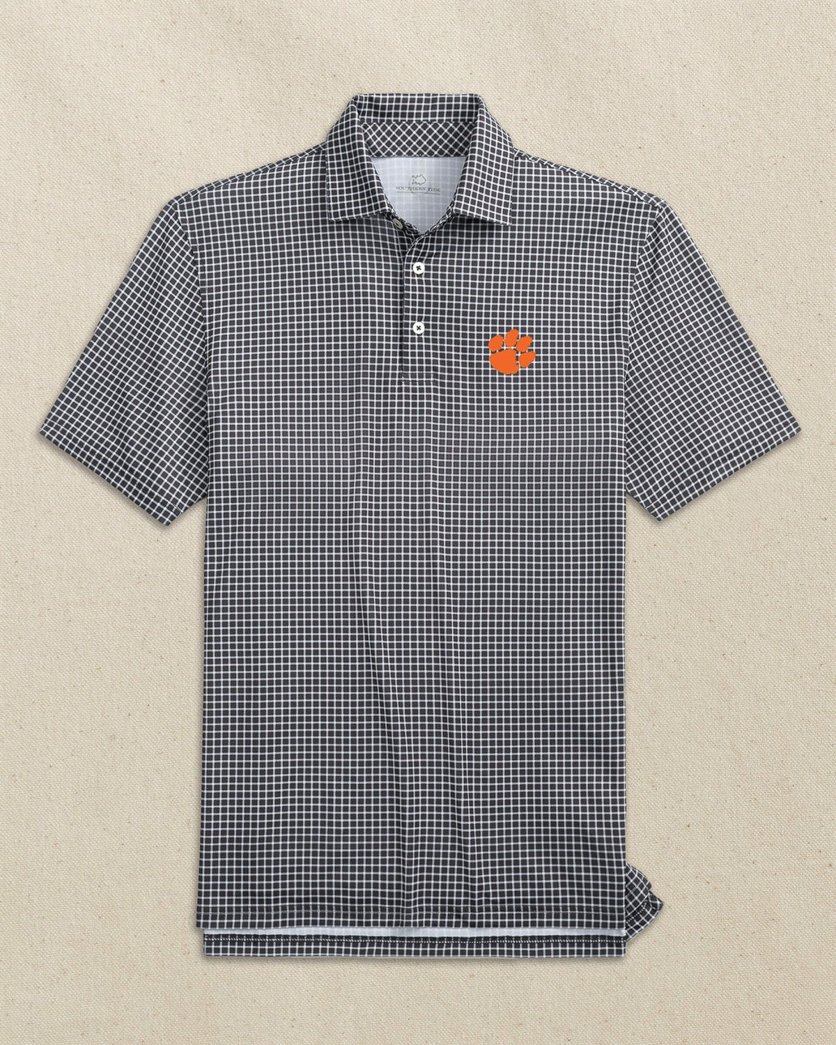 Clemson Tigers Driver Dunes Edge Plaid Polo