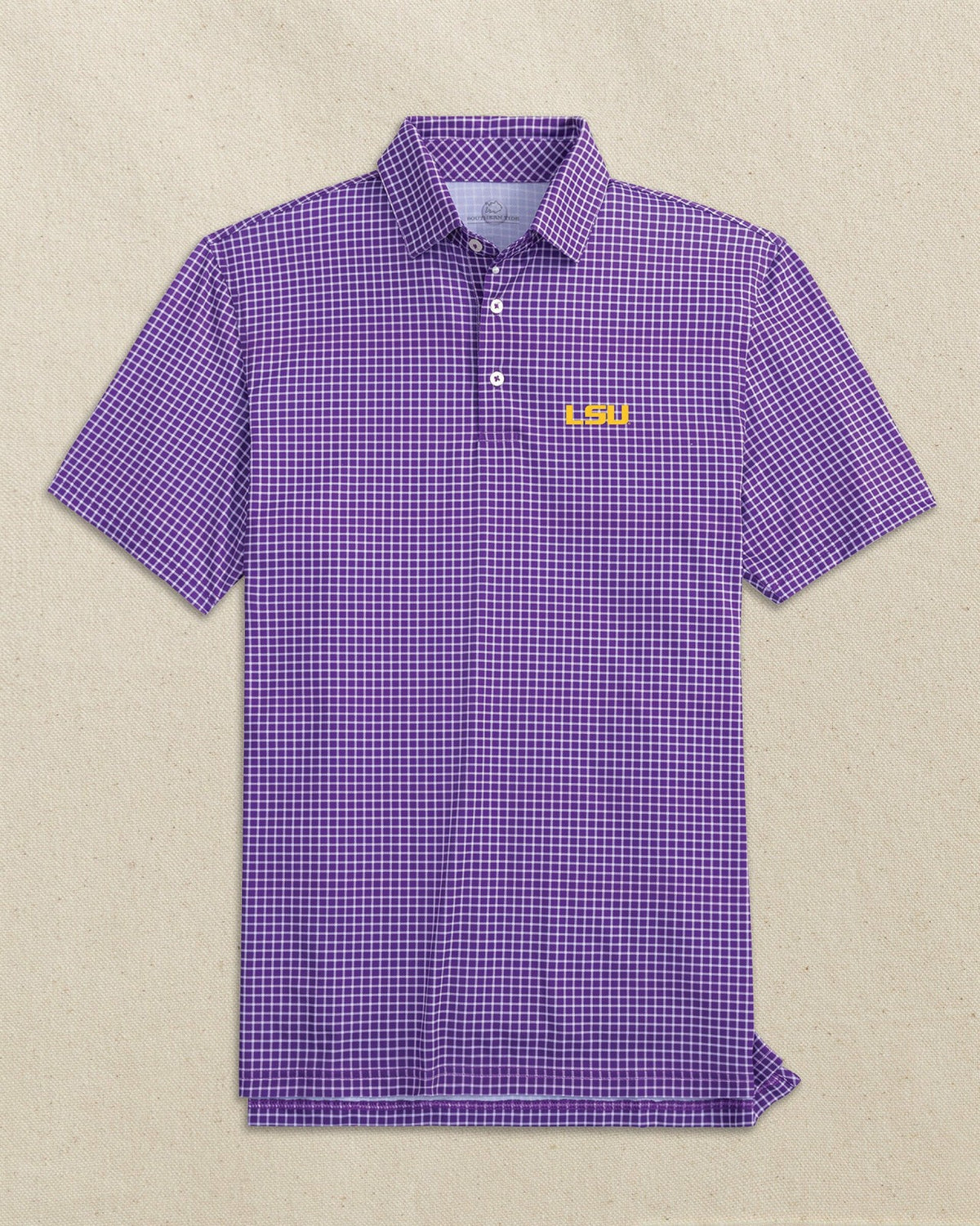 LSU Tigers Driver Dunes Edge Plaid Polo