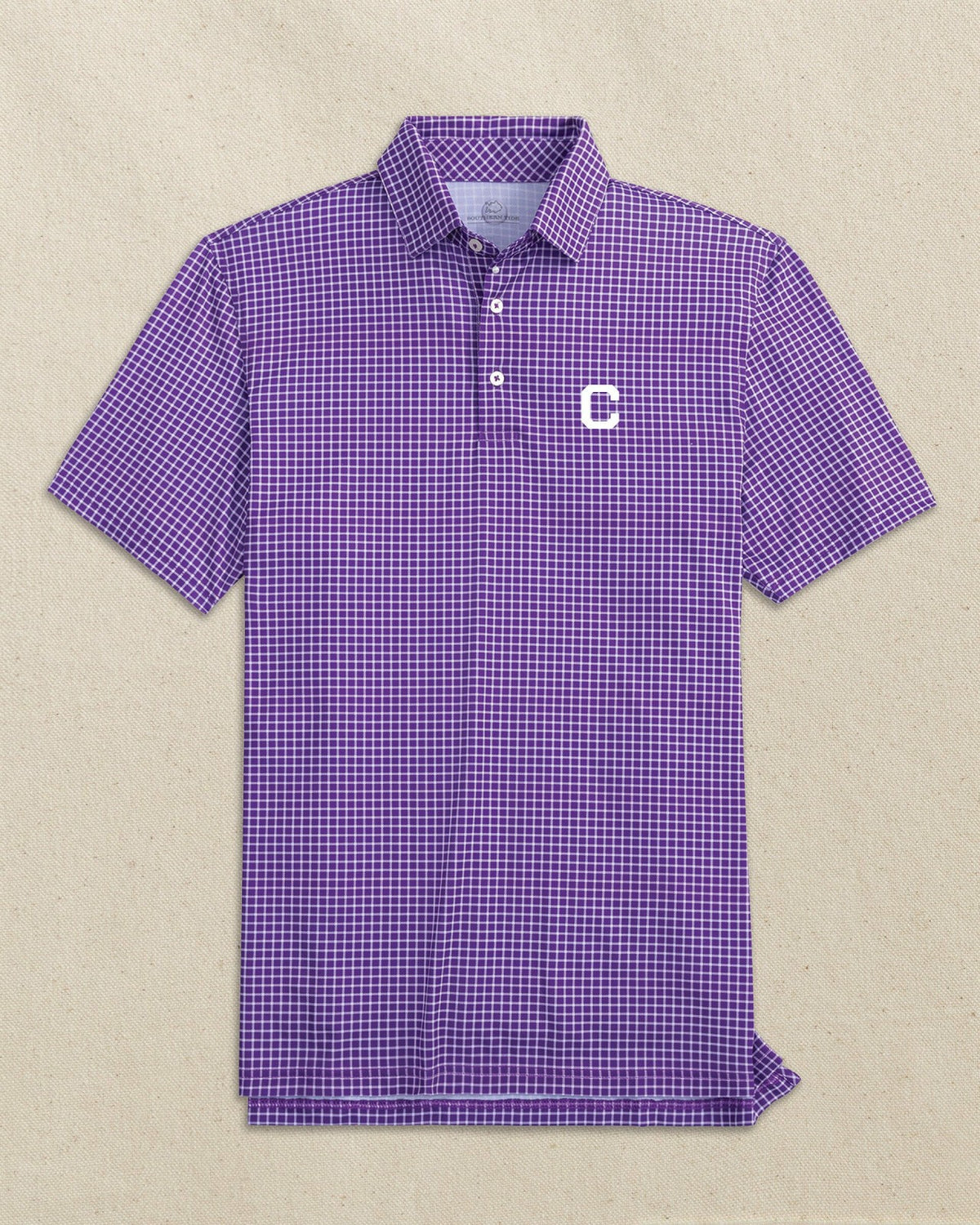 Clemson Tigers Block C Dunes Edge Plaid Polo