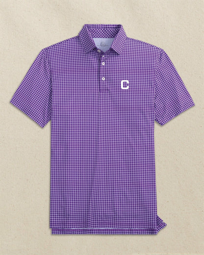 Clemson Tigers Block C Dunes Edge Plaid Polo