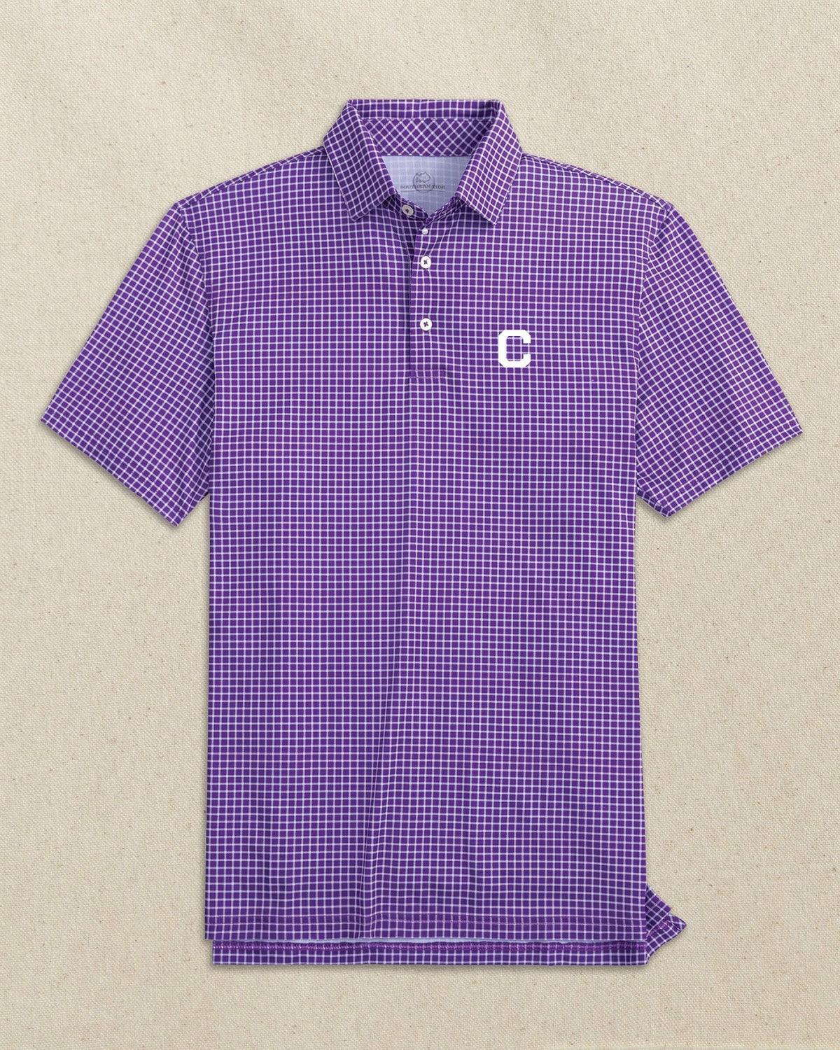 Clemson Tigers Block C Dunes Edge Plaid Polo