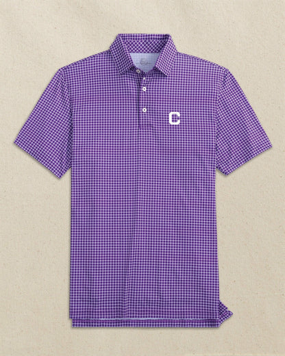 Clemson Tigers Block C Dunes Edge Plaid Polo