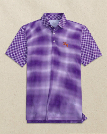 Clemson Gentleman Tiger Dunes Edge Plaid Polo