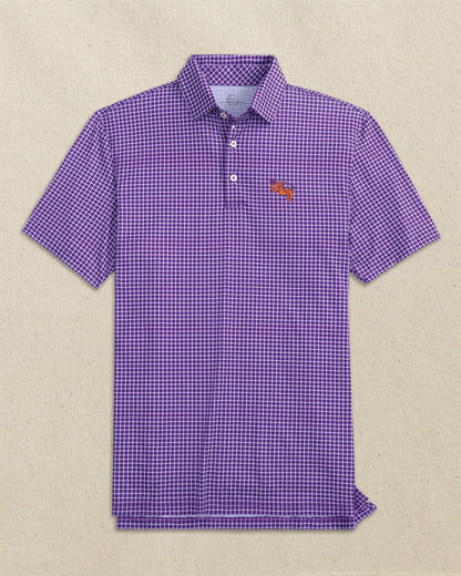 Clemson Gentleman Tiger Dunes Edge Plaid Polo