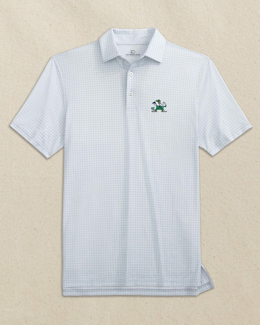 Notre Dame Leprechaun Dunes Edge Plaid Polo