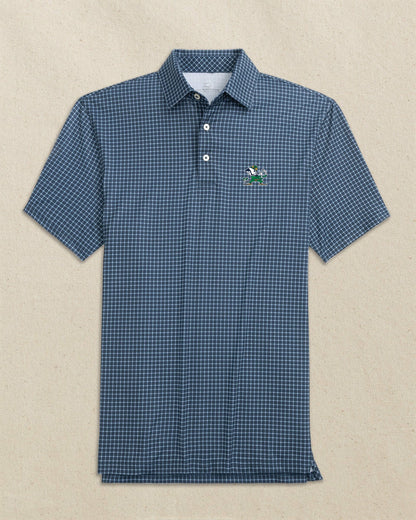 Notre Dame Leprechaun Dunes Edge Plaid Polo