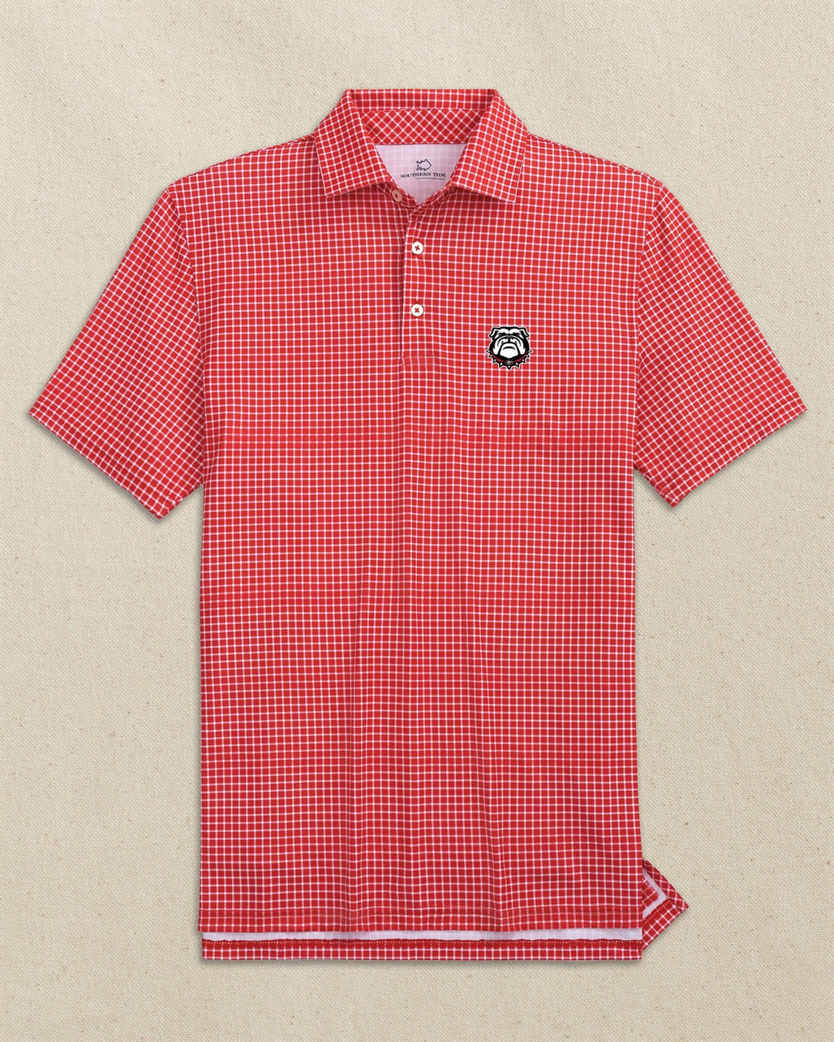 Georgia Bulldogs Head Dunes Edge Plaid Polo