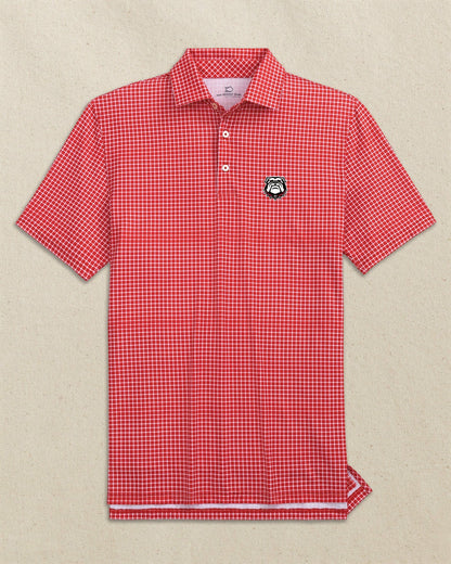 Georgia Bulldogs Head Dunes Edge Plaid Polo