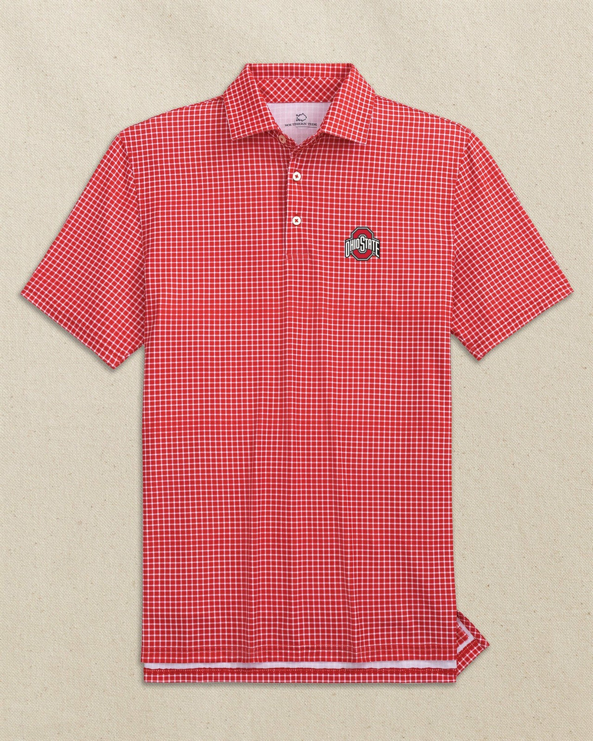 Ohio State Buckeyes Driver Dunes Edge Plaid Polo