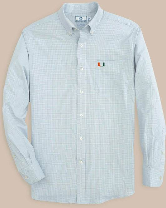 Miami Hurricanes Gingham Button Down Shirt Collegiate