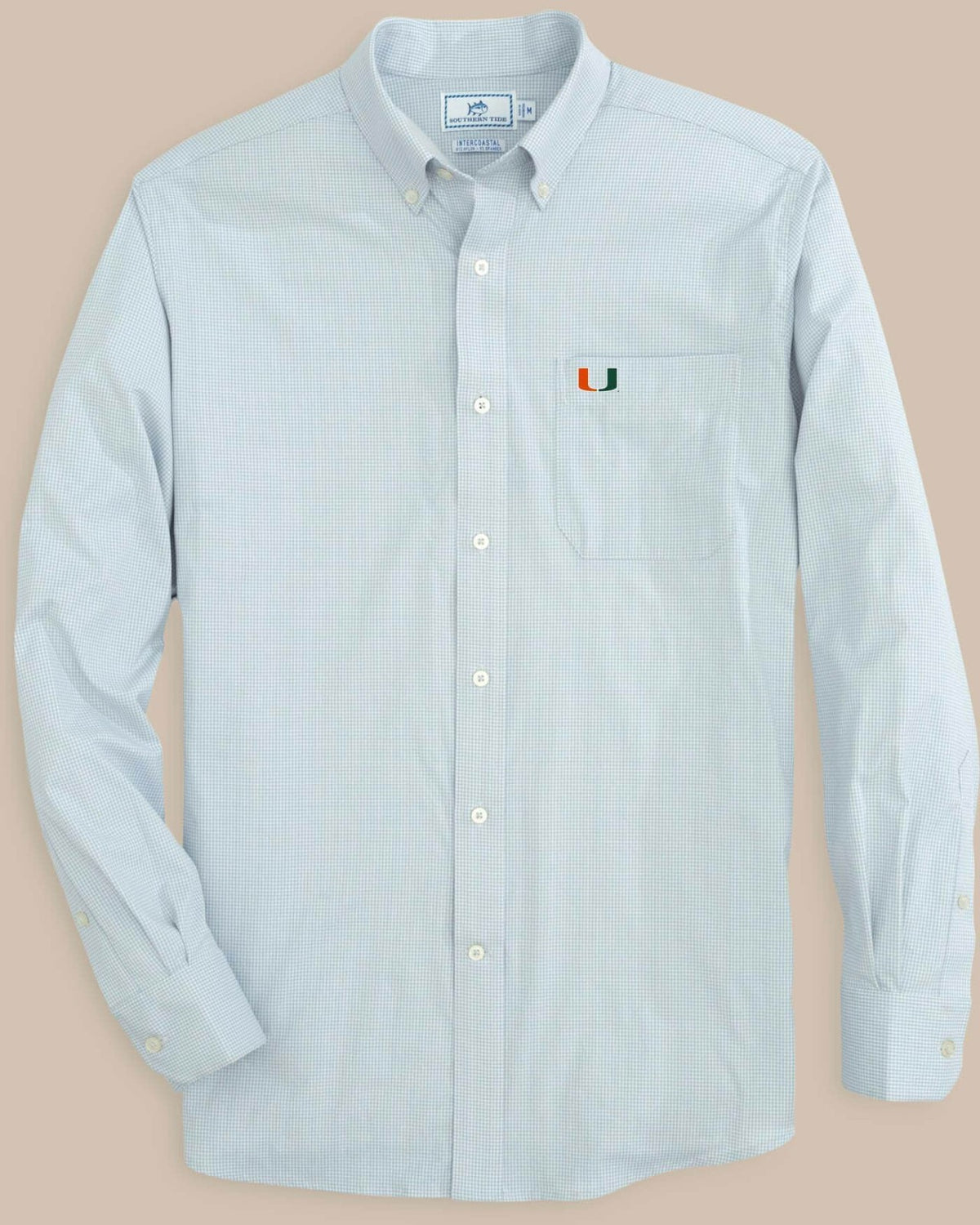 Miami Hurricanes Gingham Button Down Shirt Collegiate