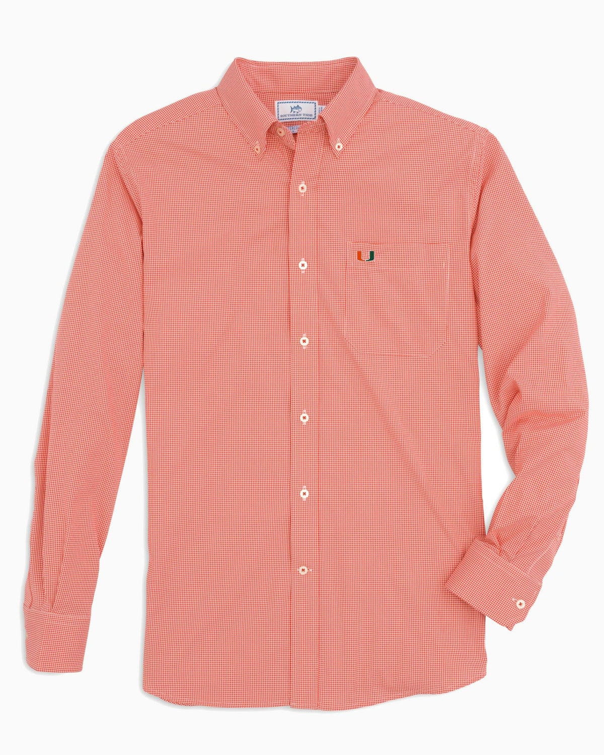 Miami Hurricanes Gingham Button Down Shirt Collegiate