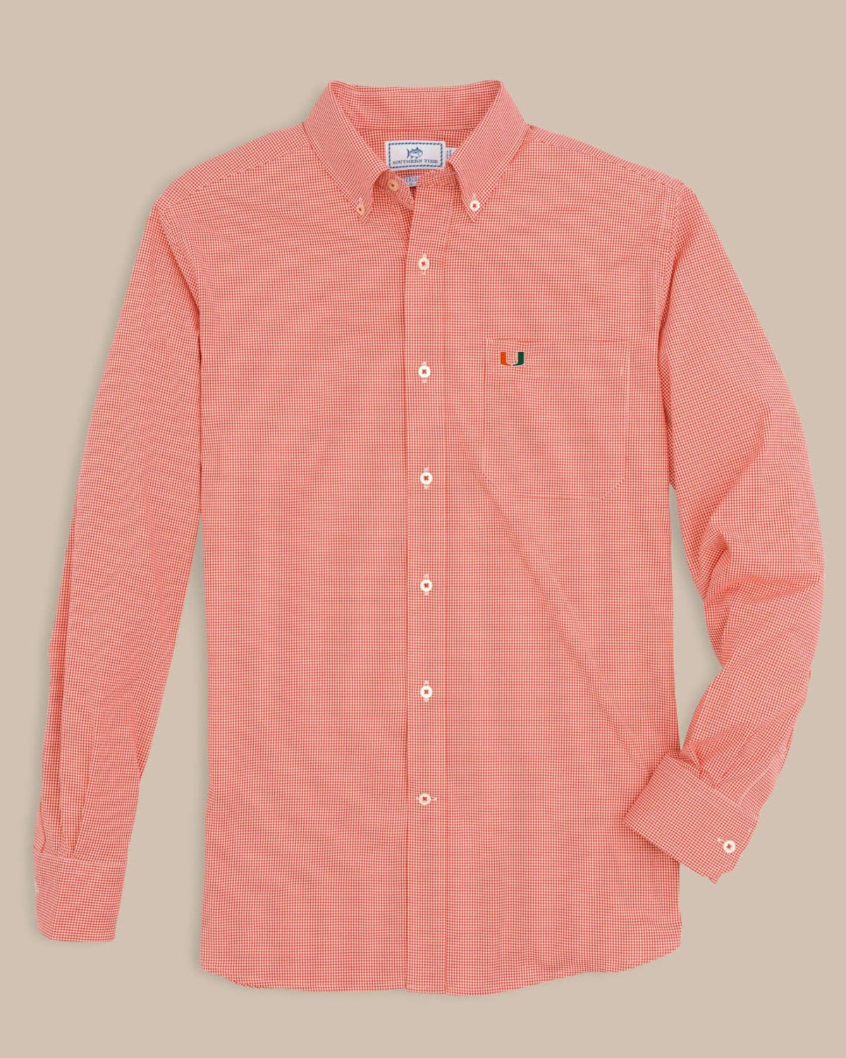 Miami Hurricanes Gingham Button Down Shirt Collegiate