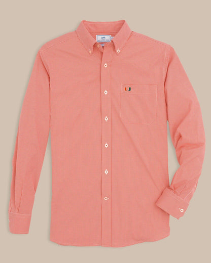 Miami Hurricanes Gingham Button Down Shirt Collegiate