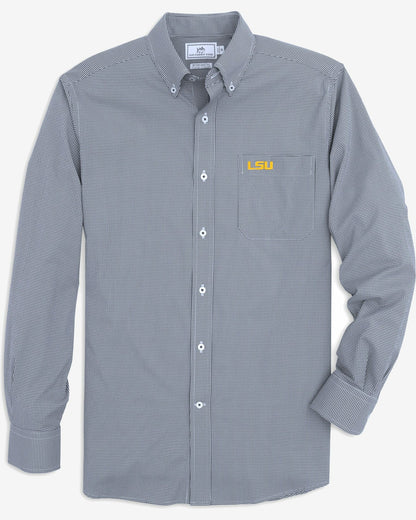 LSU Tigers Gingham Button Down Shirt Collegiate