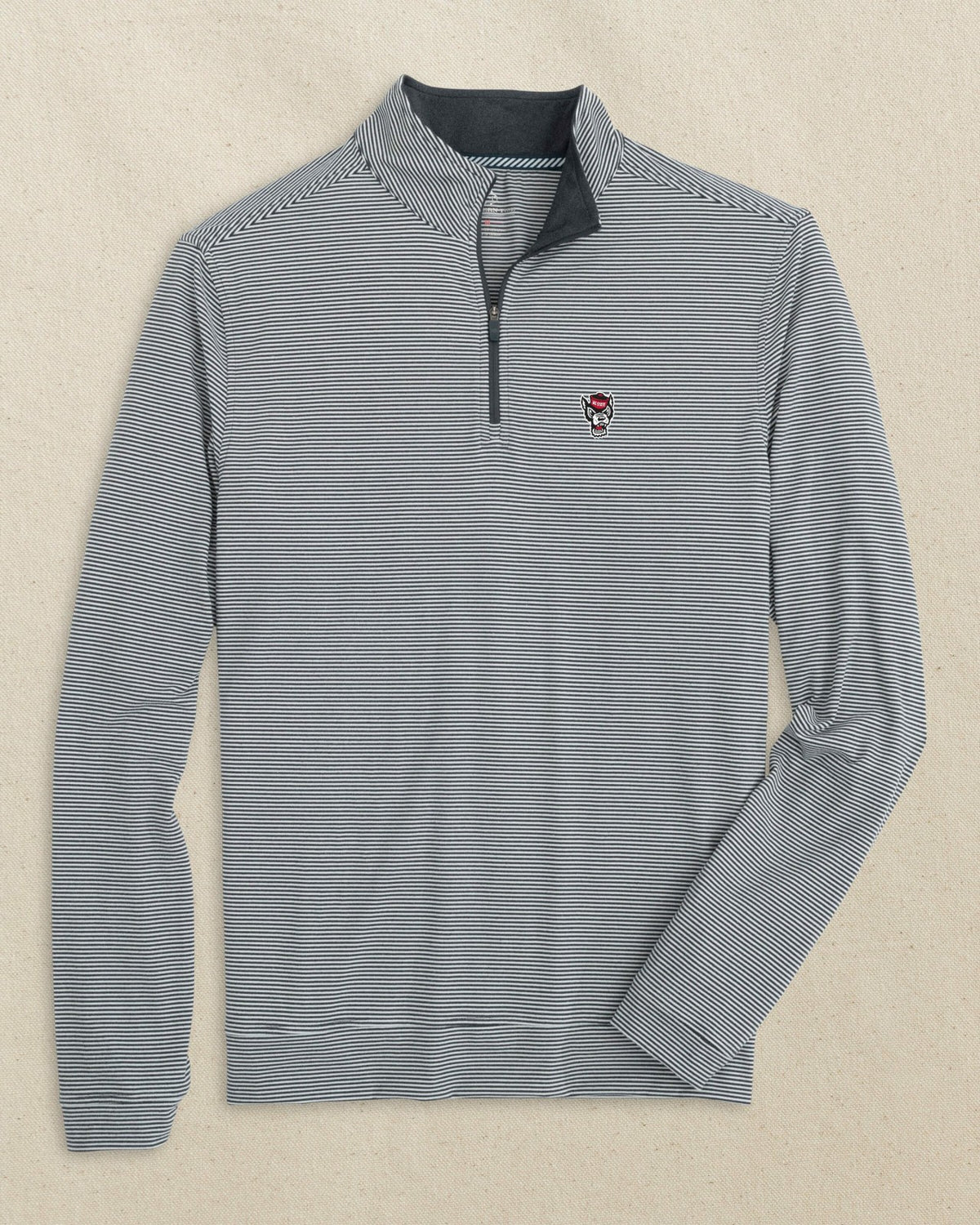 NC State Wolf Head Micro-Stripe Quarter Zip