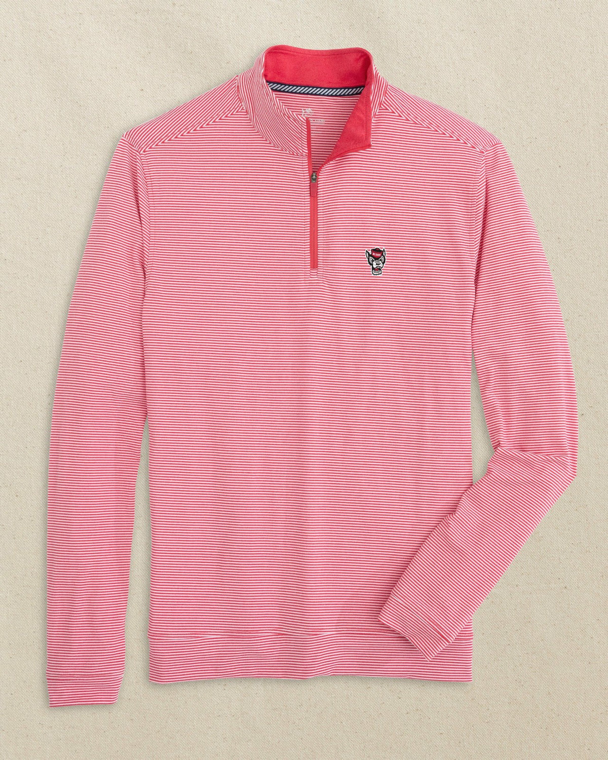 NC State Wolf Head Micro-Stripe Quarter Zip