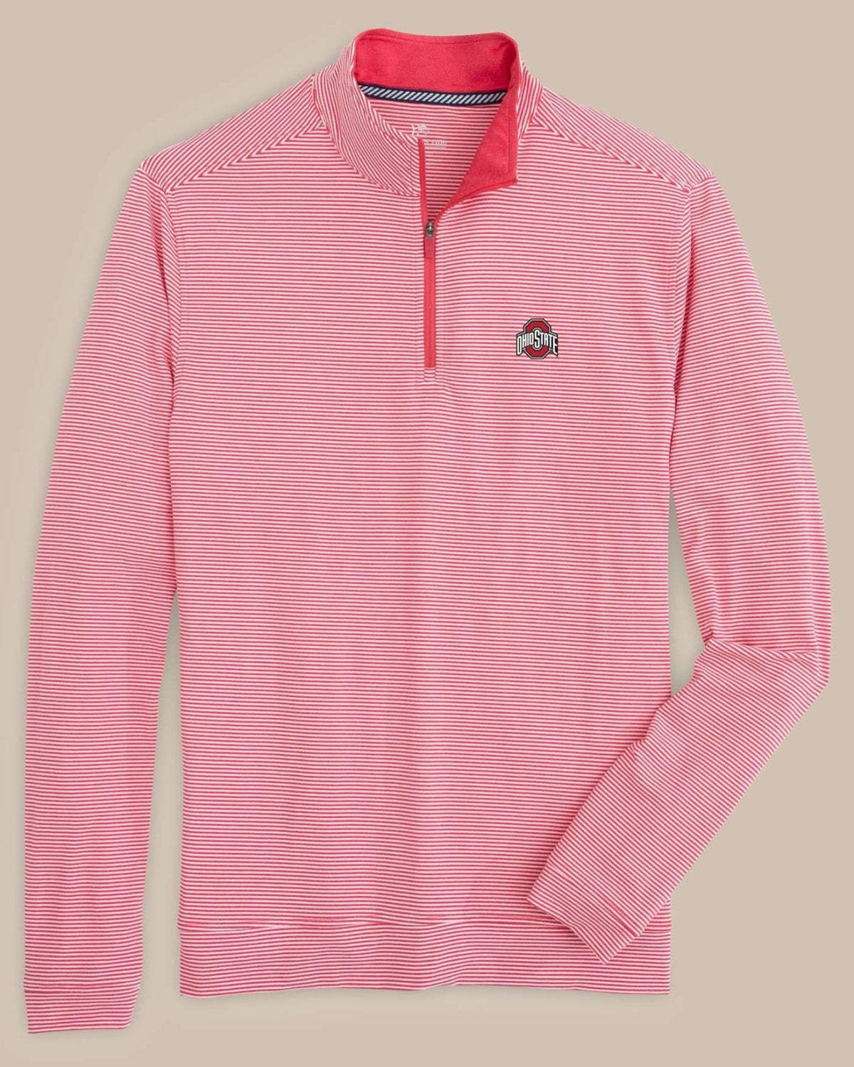 Ohio State Buckeyes Stripe Heather Quarter Zip
