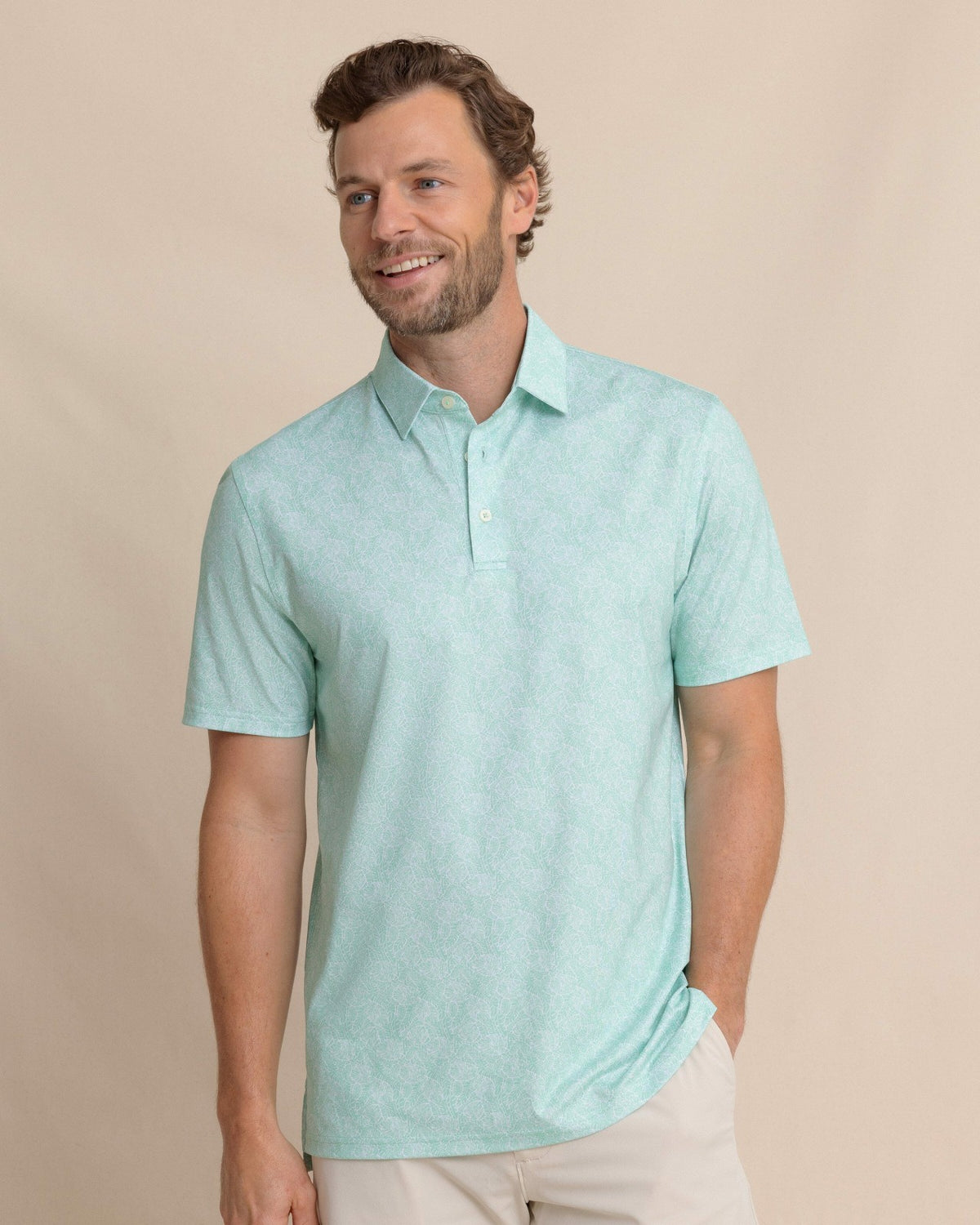 Driver Beach Palms Printed Polo