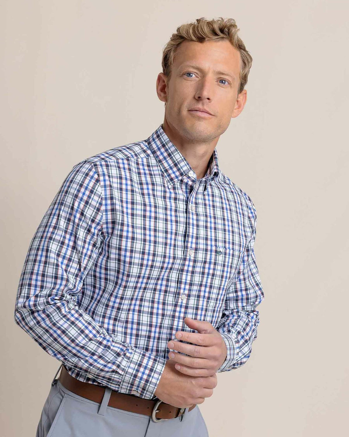 Charleston Master Plaid Long Sleeve Sport Shirt