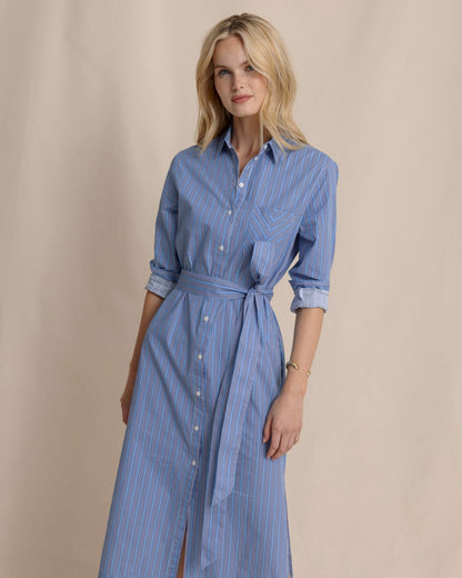 Trista Striped Midi Shirt Dress