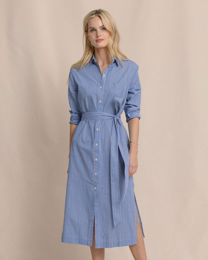 Trista Striped Midi Shirt Dress