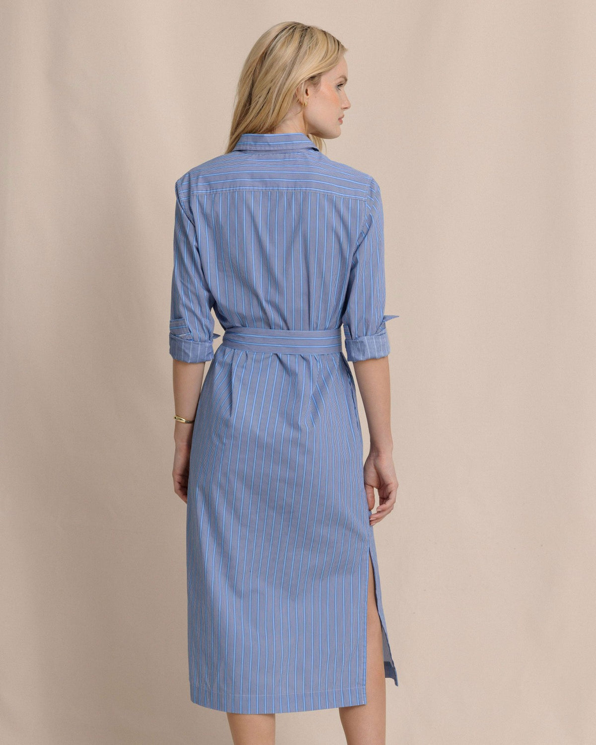 Trista Striped Midi Shirt Dress