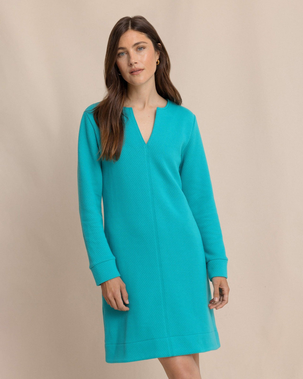 Cady Jacquard Dress - Spruce Shade