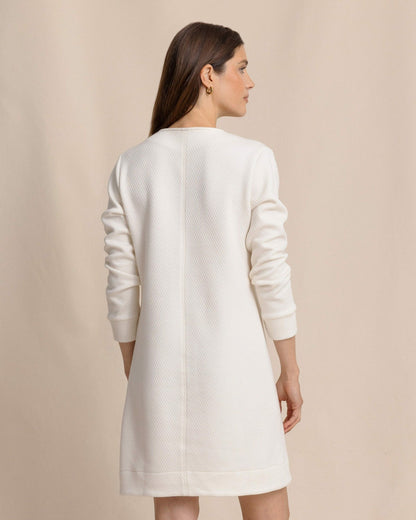 Cady Jacquard Dress - Sand White
