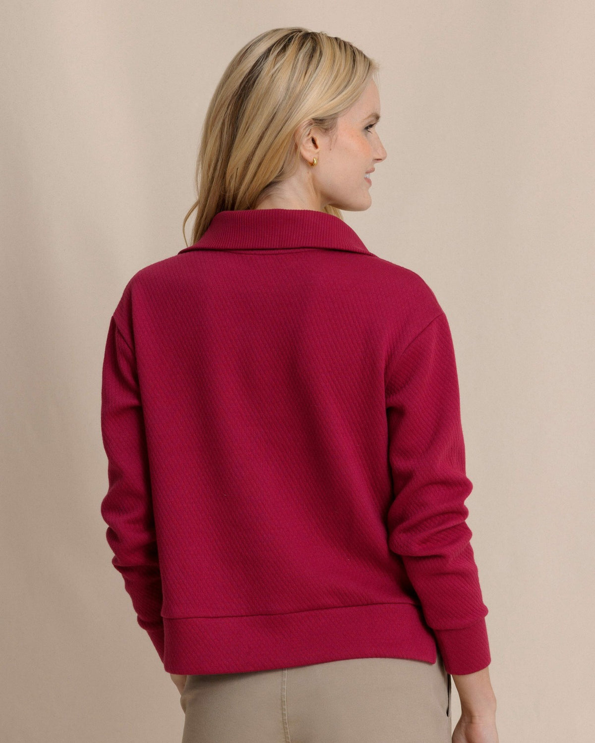Tonya Button Mock Pullover - Carolina Plum